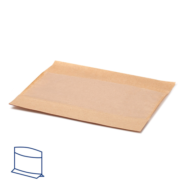 Garcia de pou SOBRES CON BASE Y VENTANA 'KANGOO PACK' 40 G/M2 + 15 PP 21+3x16/12 CM NATURAL KRAFT (100 UNID.) Oferta especial de fábrica
