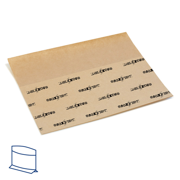 Garcia de pou SOBRES CON BASE "DELICIOUS" 'KANGOO PACK' 50 G/M2 + 20 LDPE 21+3x17/11 CM NATURAL KRAFT (100 UNID.) Tienda de fábrica