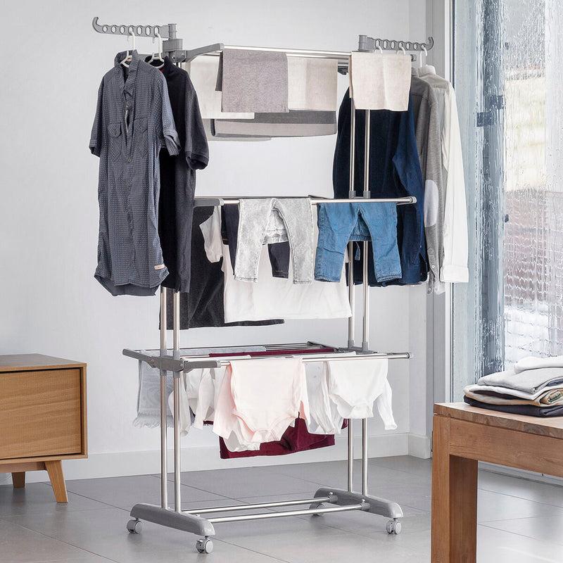 innovagoods Tendedero Plegable Vertical con Ruedas Folver InnovaGoods 24 Barras