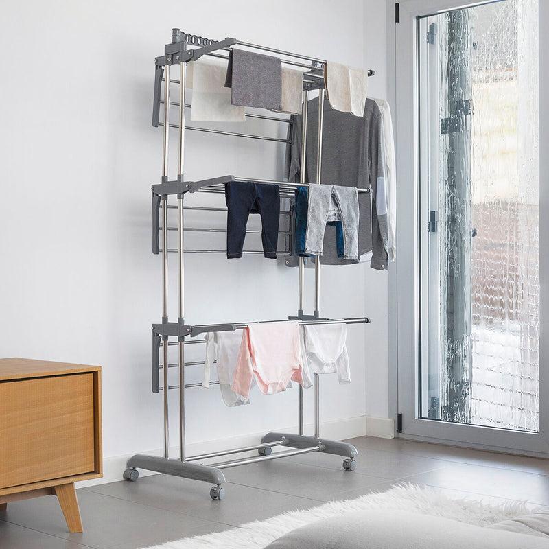 innovagoods Tendedero Plegable Vertical con Ruedas Folver InnovaGoods 24 Barras Último día