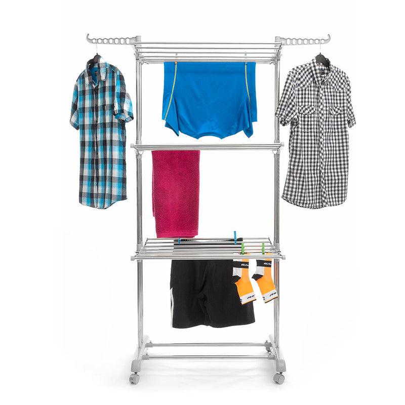 innovagoods Tendedero Plegable Vertical con Ruedas Folver InnovaGoods 24 Barras Último día
