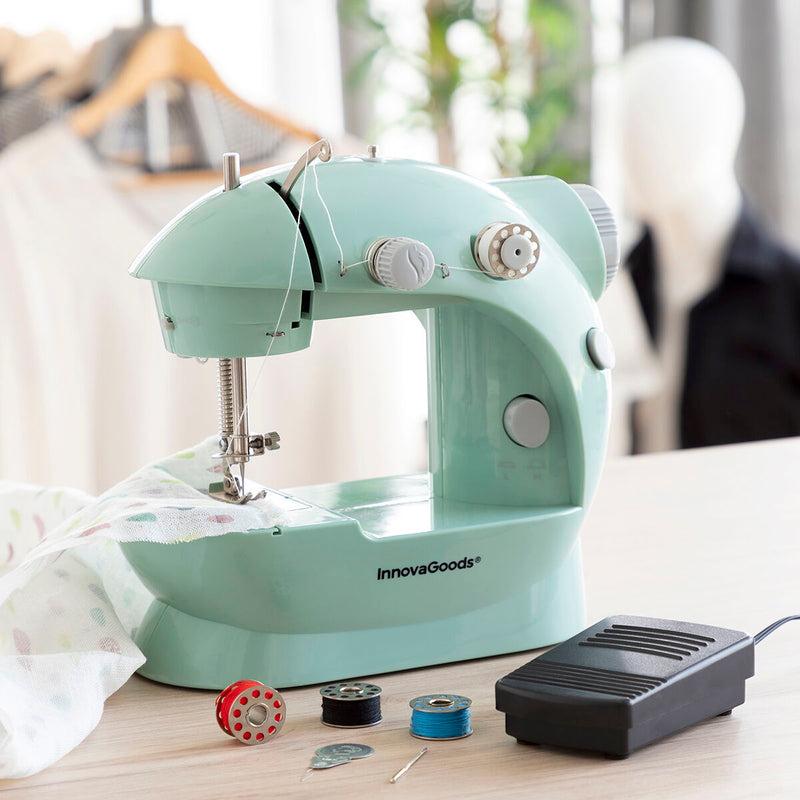 innovagoods Mini Máquina de Coser Portátil con LED Cortahílos y Accesorios Sewny InnovaGoods