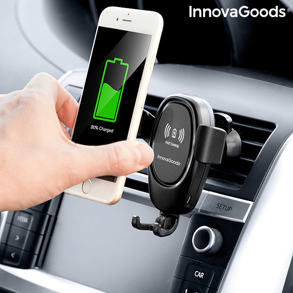 innovagoods Soporte de Móvil con Cargador Inalámbrico para Coches Wolder InnovaGoods