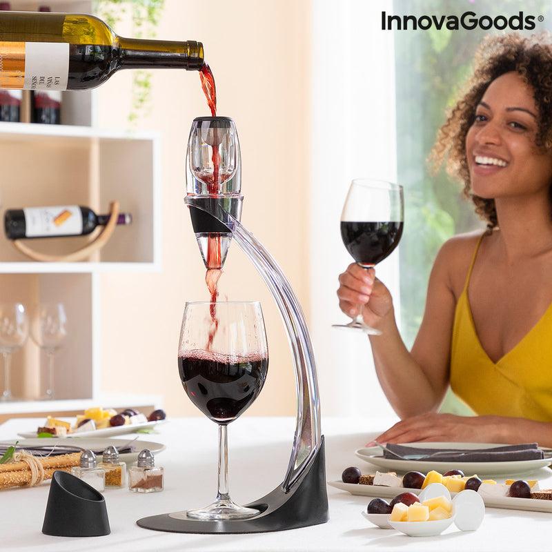 innovagoods Aireador de Vino Profesional con Soporte Torre y Base Antigoteo Winair InnovaGoods Rebajas de fin de temporada