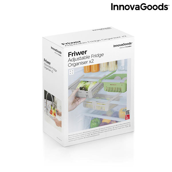 innovagoods Organizador Ajustable para Nevera Friwer InnovaGoods (pack de 2) Rebajas