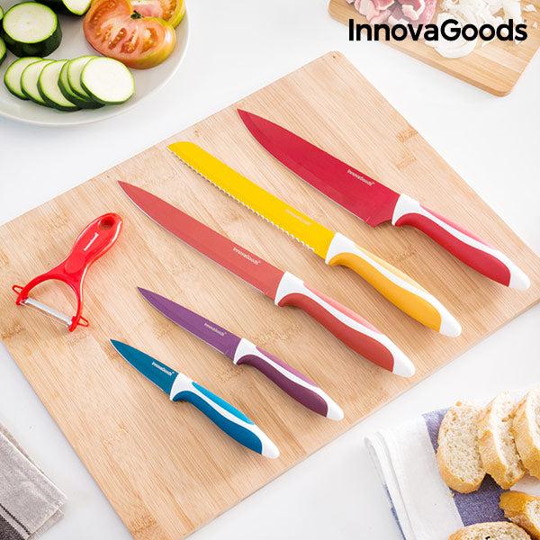 innovagoods Juego de Cuchillos Cerámicos y Pelador InnovaGoods (6 Piezas) Superdescuento