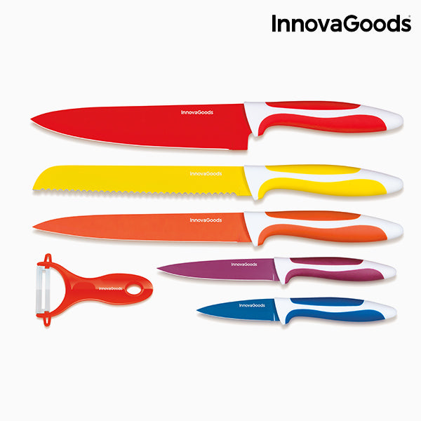innovagoods Juego de Cuchillos Cerámicos y Pelador InnovaGoods (6 Piezas) Superdescuento
