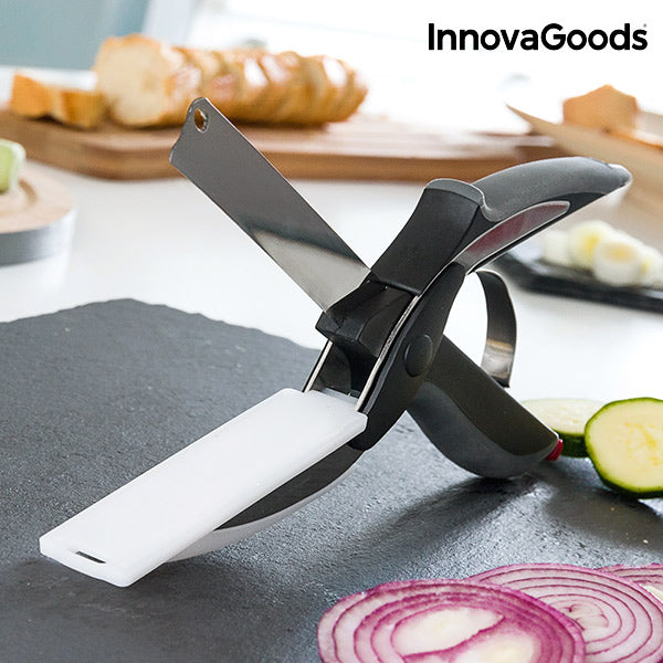 innovagoods Cuchillo-Tijera con Mini Tabla de Cortar Integrada InnovaGoods Grandes descuentos