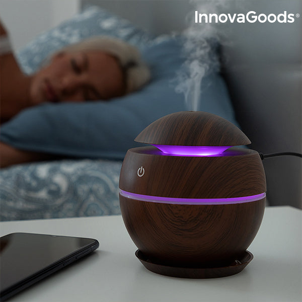 innovagoods Mini Humidificador Difusor de Aromas Dark Walnut InnovaGoods Liquidación