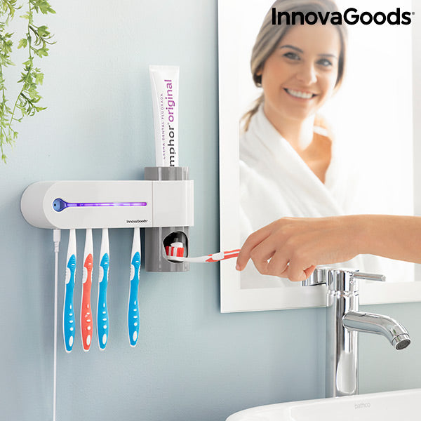 innovagoods Esterilizador UV de Cepillos Dentales con Soporte y Dispensador de Dentífrico Smiluv InnovaGoods Tienda de fábrica