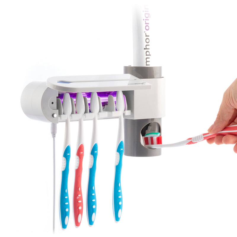 innovagoods Esterilizador UV de Cepillos Dentales con Soporte y Dispensador de Dentífrico Smiluv InnovaGoods Tienda de fábrica