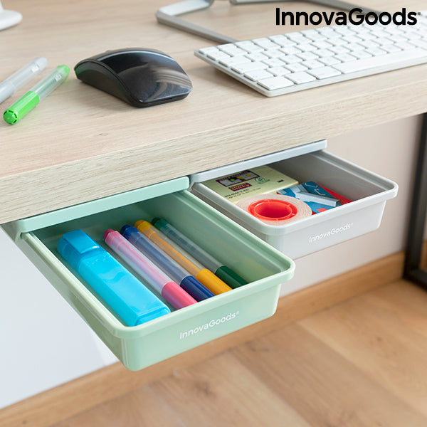 innovagoods Set de Cajones Auxiliares Adhesivos para Escritorio Underalk InnovaGoods Pack de 2 uds