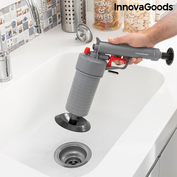 innovagoods Pistola Desatascadora de Aire Comprimido Universal con Adaptadores KlinGun InnovaGoods Descuento