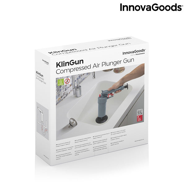 innovagoods Pistola Desatascadora de Aire Comprimido Universal con Adaptadores KlinGun InnovaGoods Descuento