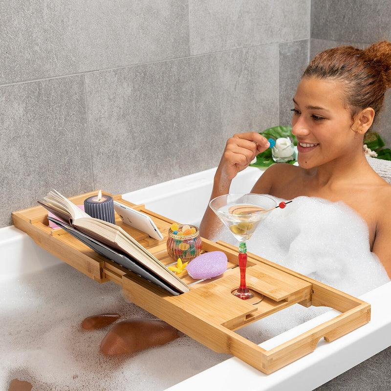 innovagoods Bandeja para Bañera de Bambú Extensible Trayth InnovaGoods Ahorra y exporta