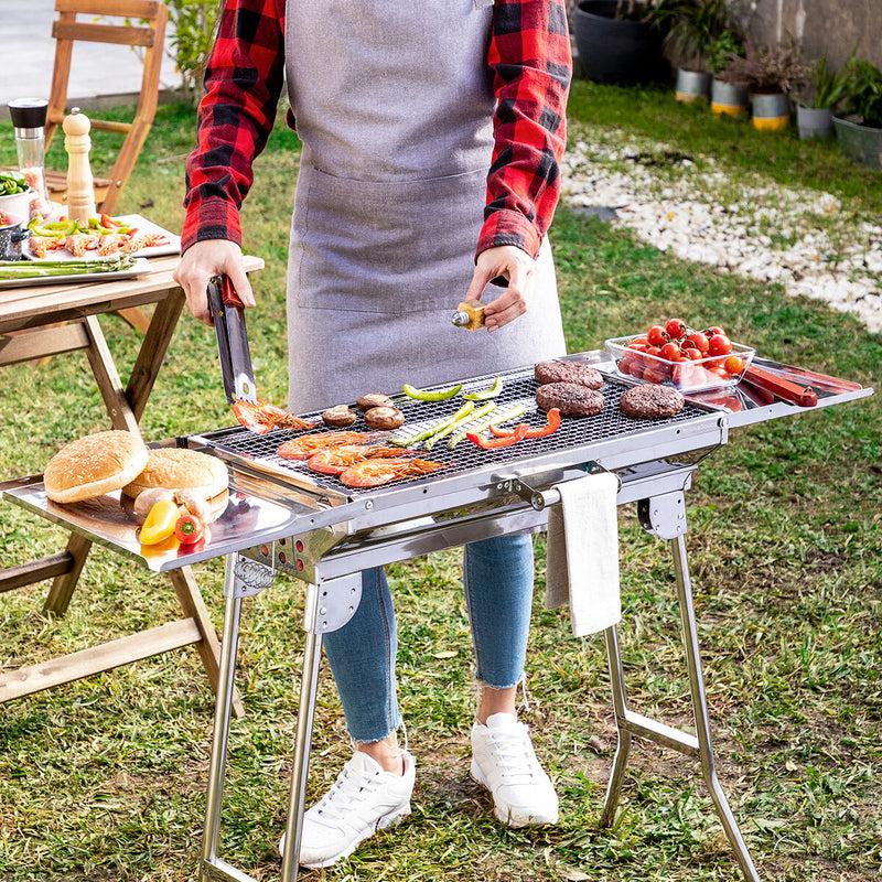 innovagoods Barbacoa Plegable de Acero Inoxidable para Carbón ExelQ InnovaGoods