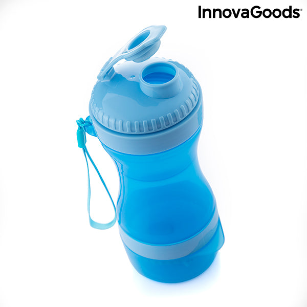 innovagoods Botella con Depósito de Agua y Comida para Mascotas 2 en 1 Pettap InnovaGoods Rebajas de fin de temporada