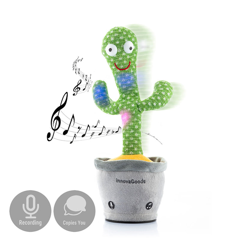innovagoods Cactus Bailarín Parlanchín con Música y LED Multicolor Pinxi InnovaGoods Gran oferta