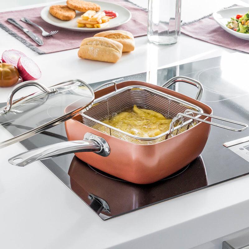 innovagoods Set de Sartén Multifunción 5 en 1 Copper Coppans InnovaGoods 4 Piezas