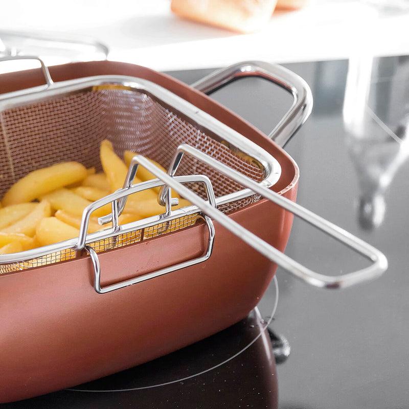 innovagoods Set de Sartén Multifunción 5 en 1 Copper Coppans InnovaGoods 4 Piezas Precio de fábrica