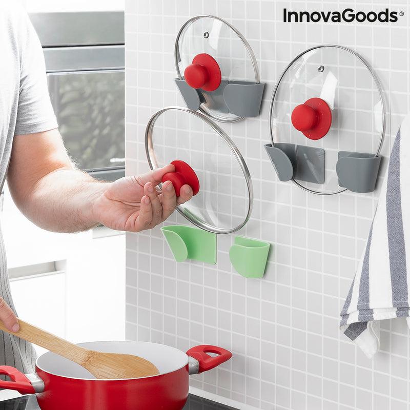 innovagoods Set de 3 Soportes Adhesivos para Tapas de Cocina Smarack InnovaGoods Grandes descuentos