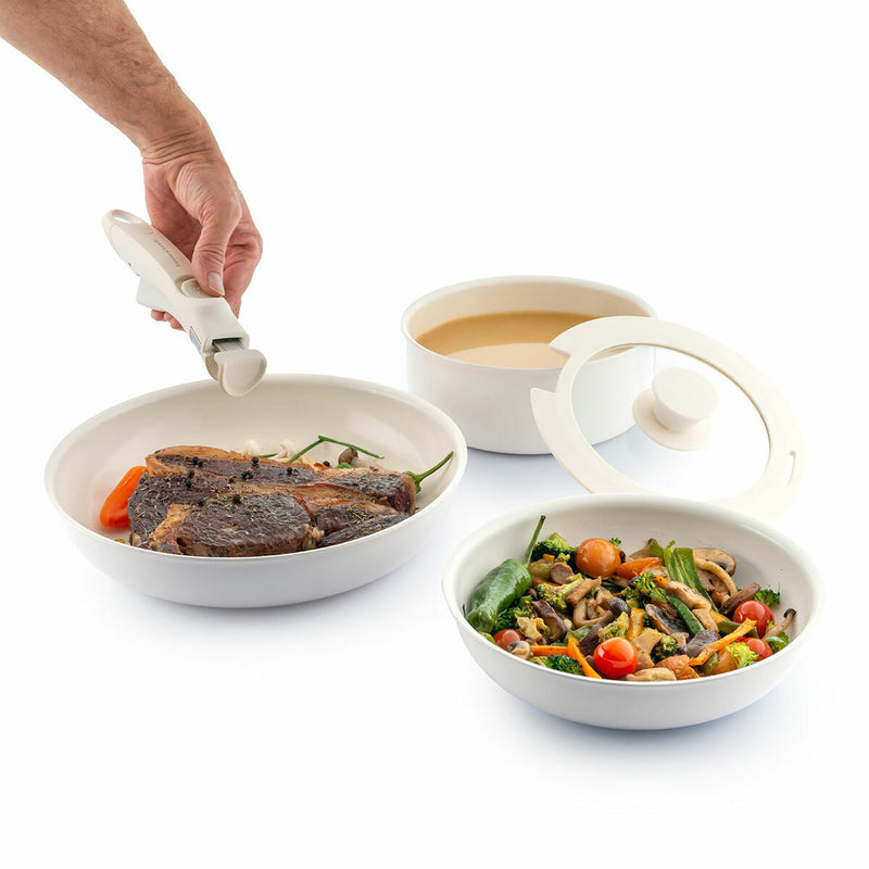 innovagoods Set de Sartenes con Mango Extraíble y Tapa Passet InnovaGoods 5 Piezas Gran oferta