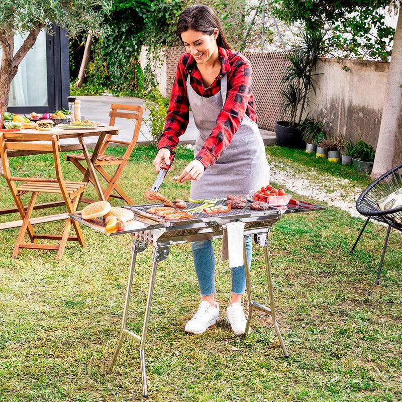 innovagoods Barbacoa Plegable de Acero Inoxidable para Carbón ExelQ InnovaGoods Rebajas de fábrica