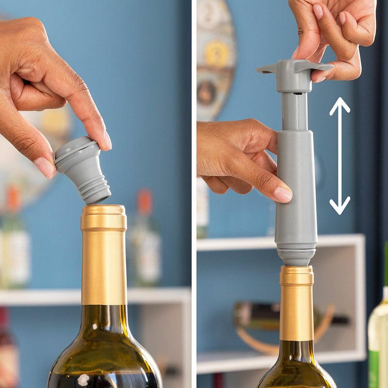 innovagoods Bomba de Vacío y Tapones para Vino Winuum InnovaGoods (4 tapones) Tienda