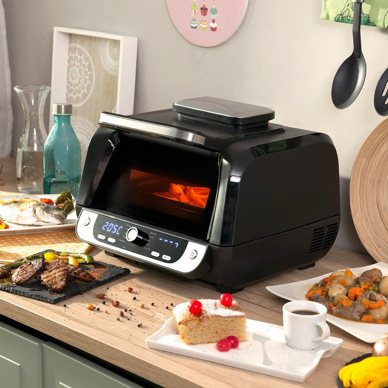 innovagoods Freidora de Aire con Grill Accesorios y Recetario InnovaGoods Air Fryer Fryinn 12-in-1 6000 Negro Acero 6 L 3400 W Rebajas top