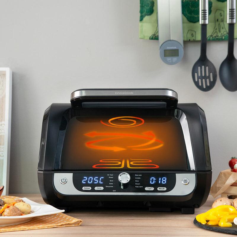 innovagoods Freidora de Aire con Grill Accesorios y Recetario InnovaGoods Air Fryer Fryinn 12-in-1 6000 Negro Acero 6 L 3400 W Rebajas top