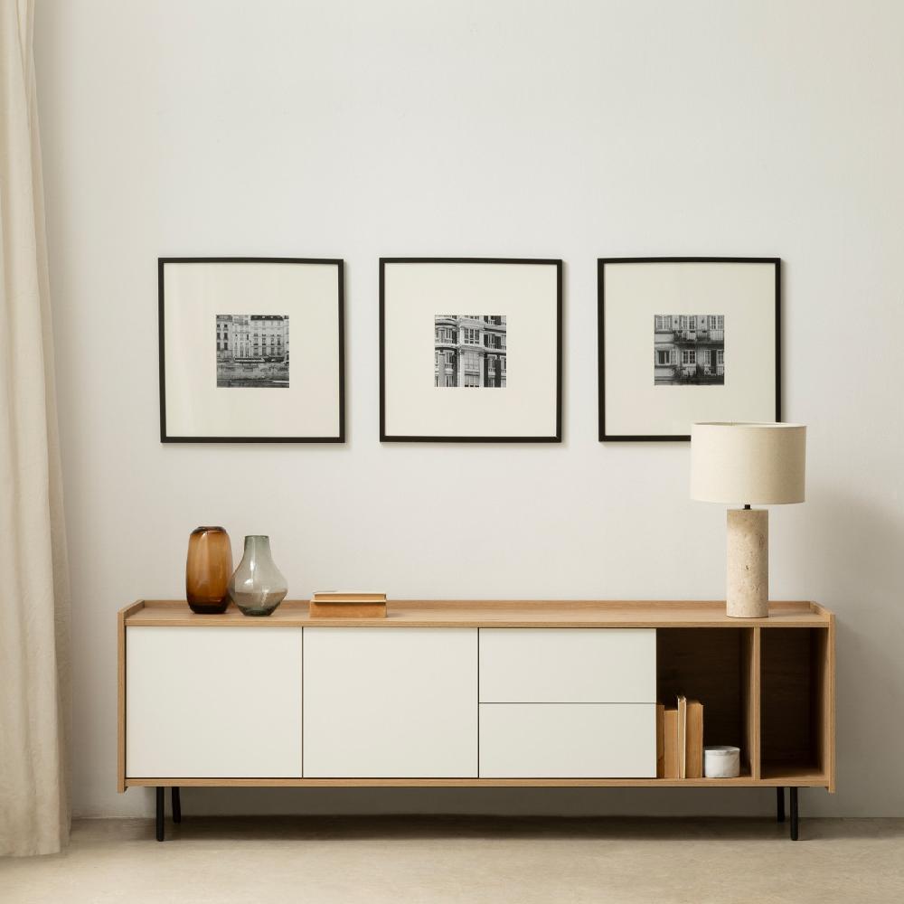﻿kenay home Mueble TV 180 blanco y natural
