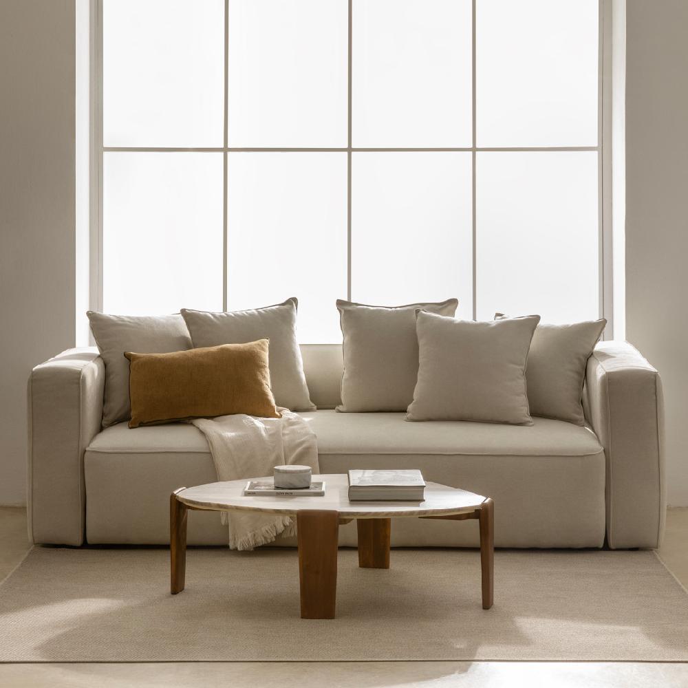 kenay home Mesa de centro ovalada natural-gris 105