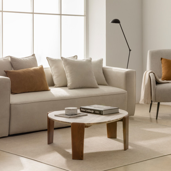 kenay home Mesa de centro ovalada natural-gris 105 Solo hoy