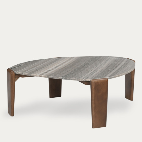kenay home Mesa de centro ovalada natural-gris 105 Solo hoy