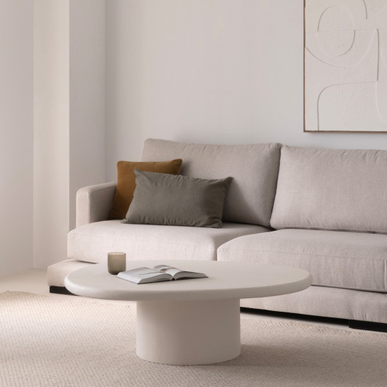 kenay home Mesa de centro ovalada blanca 110 Superdescuento