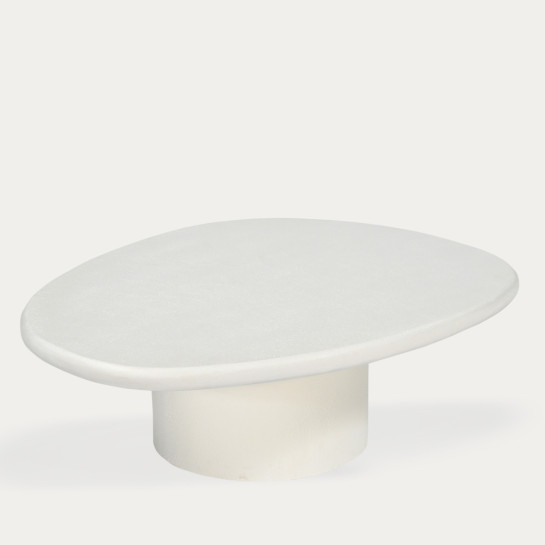 kenay home Mesa de centro ovalada blanca 110 Superdescuento