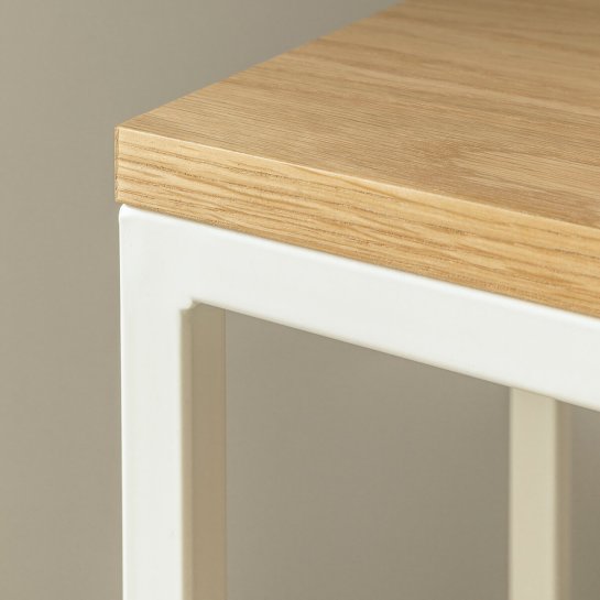 kenay home Mesa auxiliar rectangular natural-blanca 40 En oferta