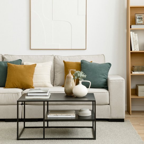 kenay home Mesa de centro rectangular negra 90 Última moda