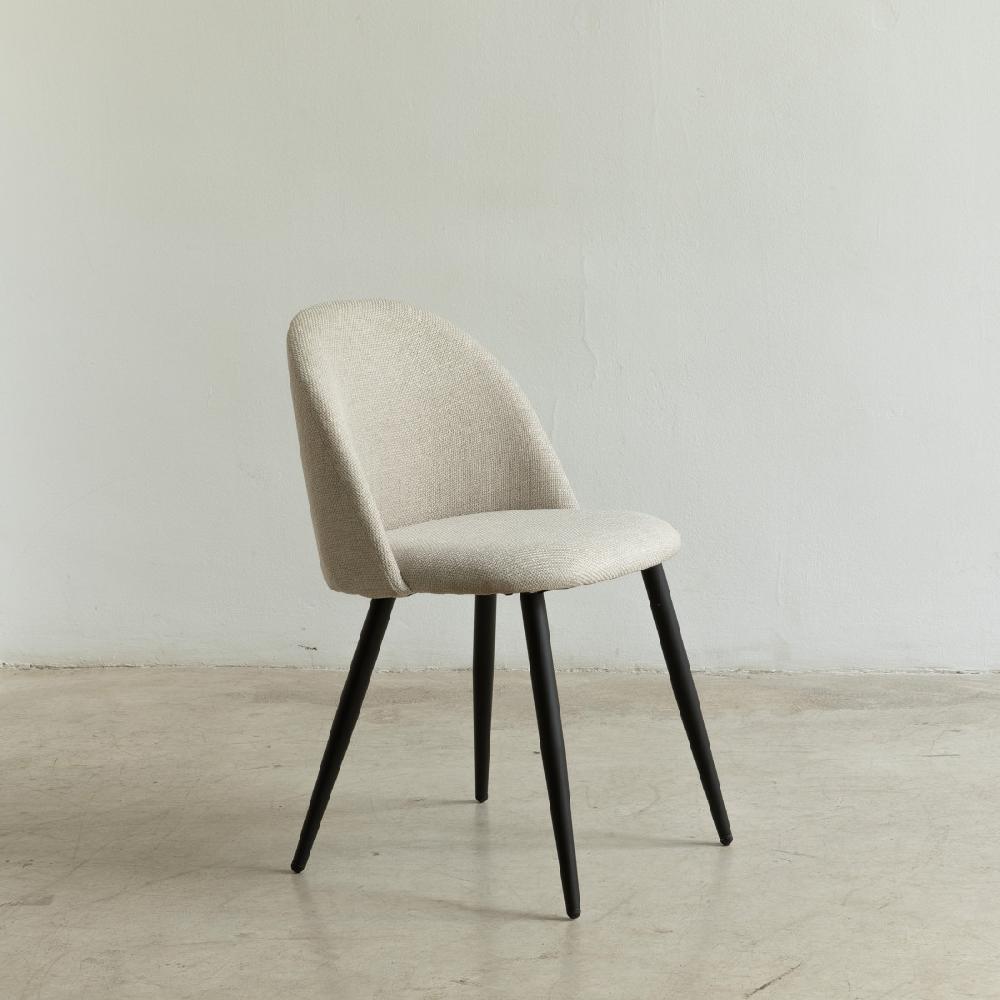kenay home Silla tapizada beige con pata negra