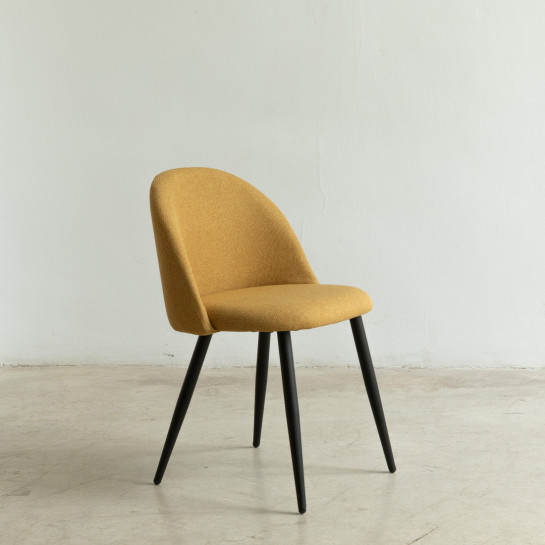 kenay home Silla tapizada mostaza con pata negra Superdescuento