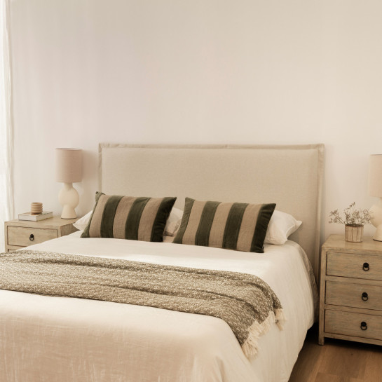 kenay home Cabecero tapizado desenfundable 150/160 beige Limitado a 3 días