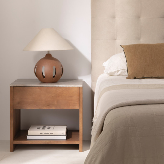 kenay home Mesita de noche natural 1 cajón Libre de impuestos