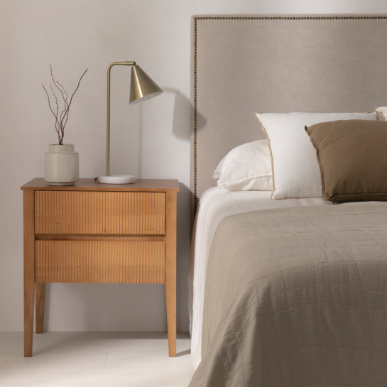 kenay home Mesita de noche natural 2 cajones Descuentos del mes