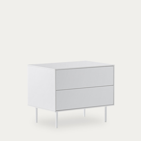 kenay home Mesita de noche blanca 2 cajones Última moda