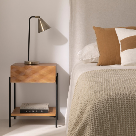 kenay home Mesita de noche natural 1 cajón Descuento por venta flash
