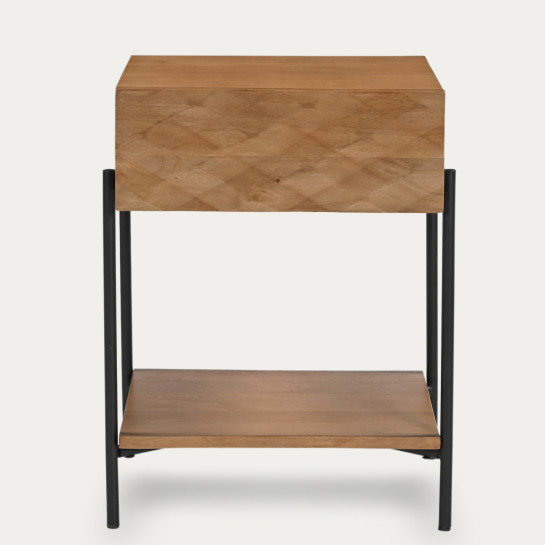 kenay home Mesita de noche natural 1 cajón Descuento por venta flash