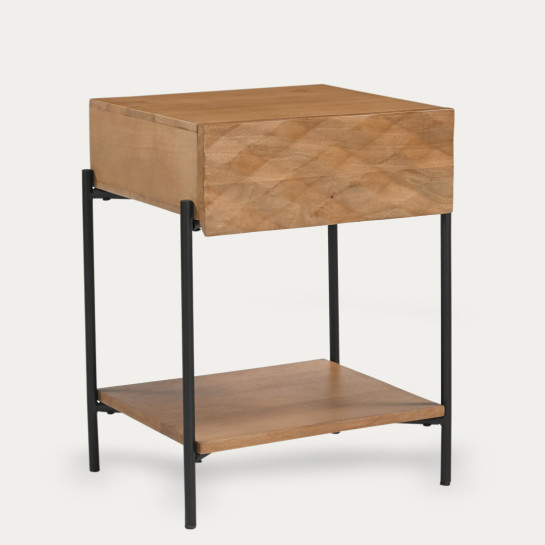 kenay home Mesita de noche natural 1 cajón Descuento por venta flash