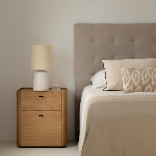 kenay home Mesita de noche roble 2 cajones Ofertas especiales