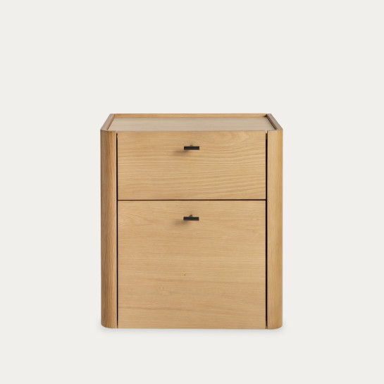 kenay home Mesita de noche roble 2 cajones Ofertas especiales
