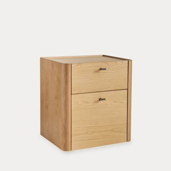 kenay home Mesita de noche roble 2 cajones Ofertas especiales
